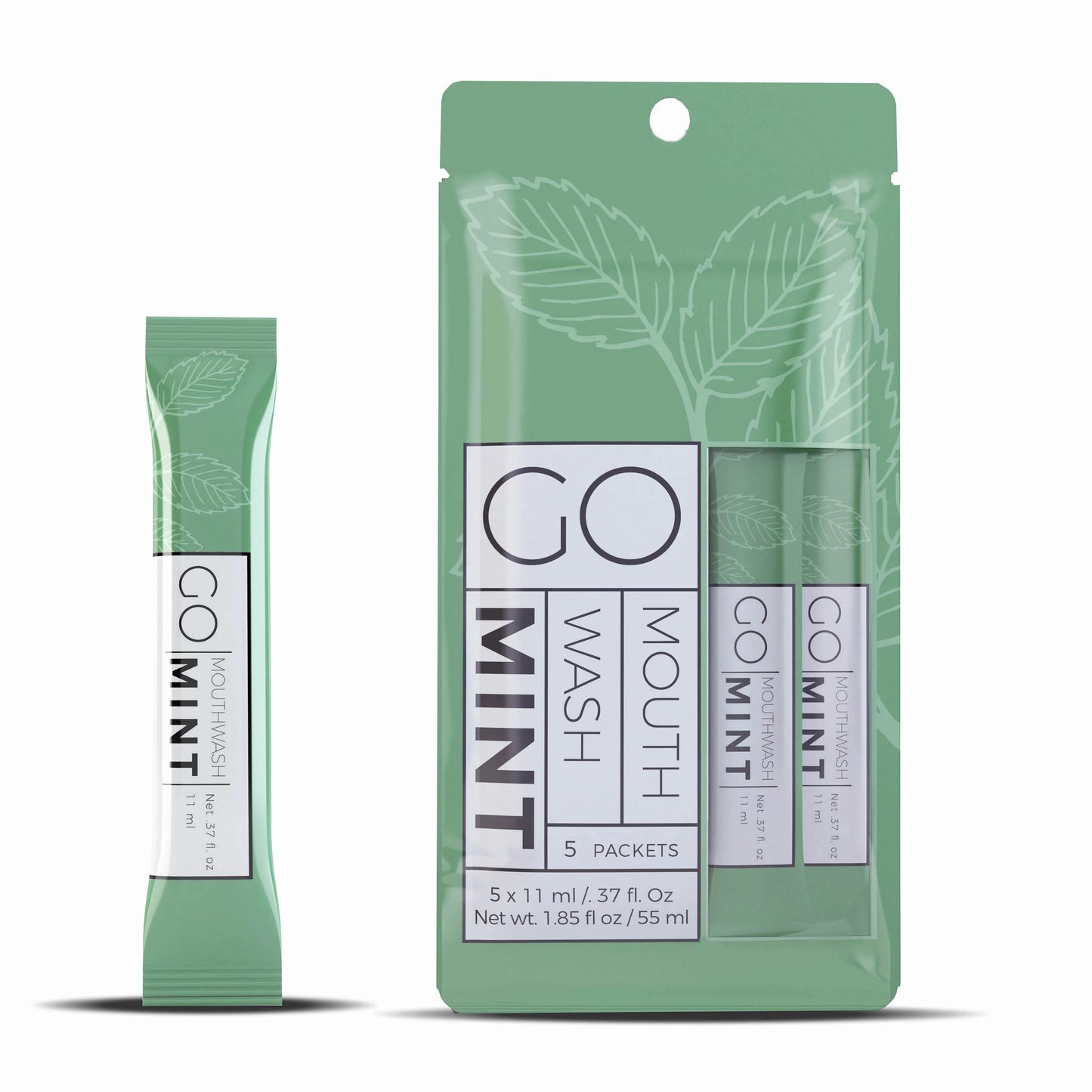 GO Mouthwash Smooth Mint- 5 Packet Bag
